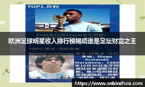 欧洲足球明星收入排行榜揭晓谁是足坛财富之王